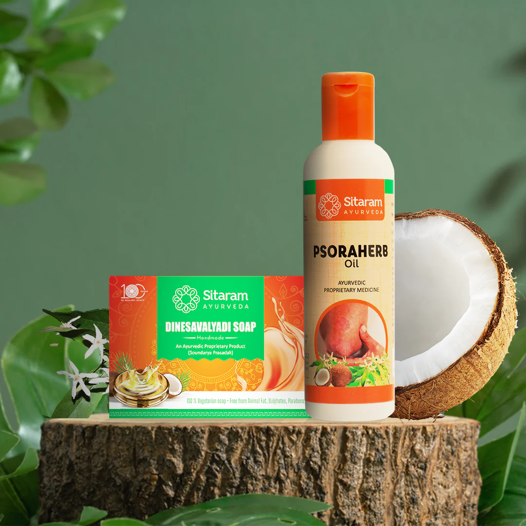 DINESAVALYADI SOAP &amp; PSORA HERB OIL COMBO PACK - Image 2