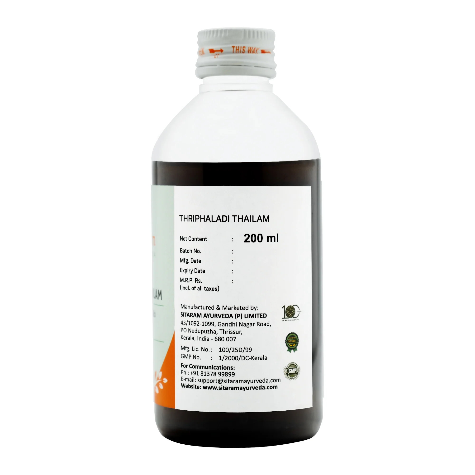 TRIPHALADI THAILAM 200 ML - Image 3