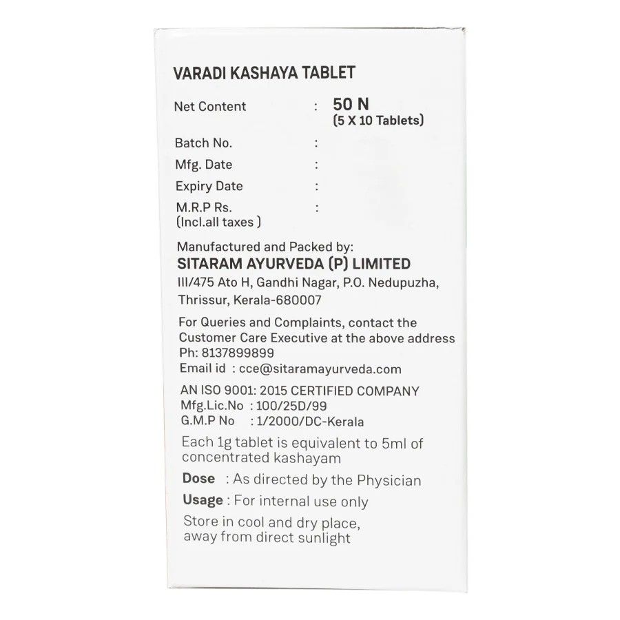 VARADI KASHAYAM TABLET 50 NOS - Image 3